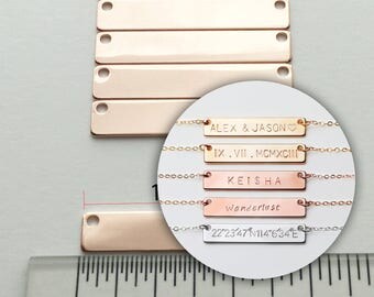 Rose Gold Bar Pendant 4 pcs, Gold Bar Stamping Blanks, Gold Bar Jewelry Supplies Jewelry Making Gold Bar Charm USA SELLER 4P4-R