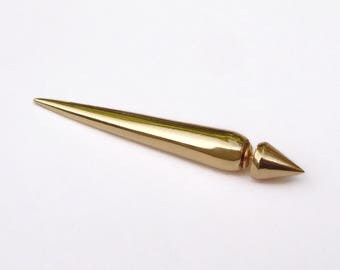 Harley Quinn Cosplay's Screen Accurate Long Gold Spike Faux Gauge Earring. Fake Gauge Earring. Suicide Squad