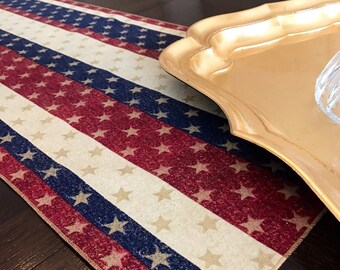 Patriotic Stripes Table Runner | Patriotic Centerpiece | American Flag | Patriotic Decor | 4th of July Table Runner | Flag Decor