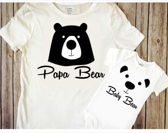 Papa Bear SVG DIY Fathers day gift svg Baby bear svg Dad cut file Father cricut Bear svg file Daddy svg Father and son matching shirts svg