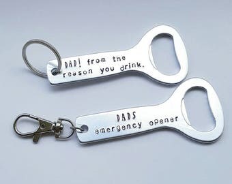 Custom bottle opener keychain.