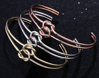 Knot bracelet,bridesmaid bracelet,double knot bracelet,tie the knot bracelet,gold bracelet,rose gold bracelet ,silver bracelet
