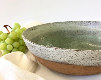 Ceramic bowl, Ceramic bowl, Green bowl, rustic ceramic, Salad bowl, Large bowl, Fruit bowl, Serving bowl, Pottery bowl, rustic bowl,