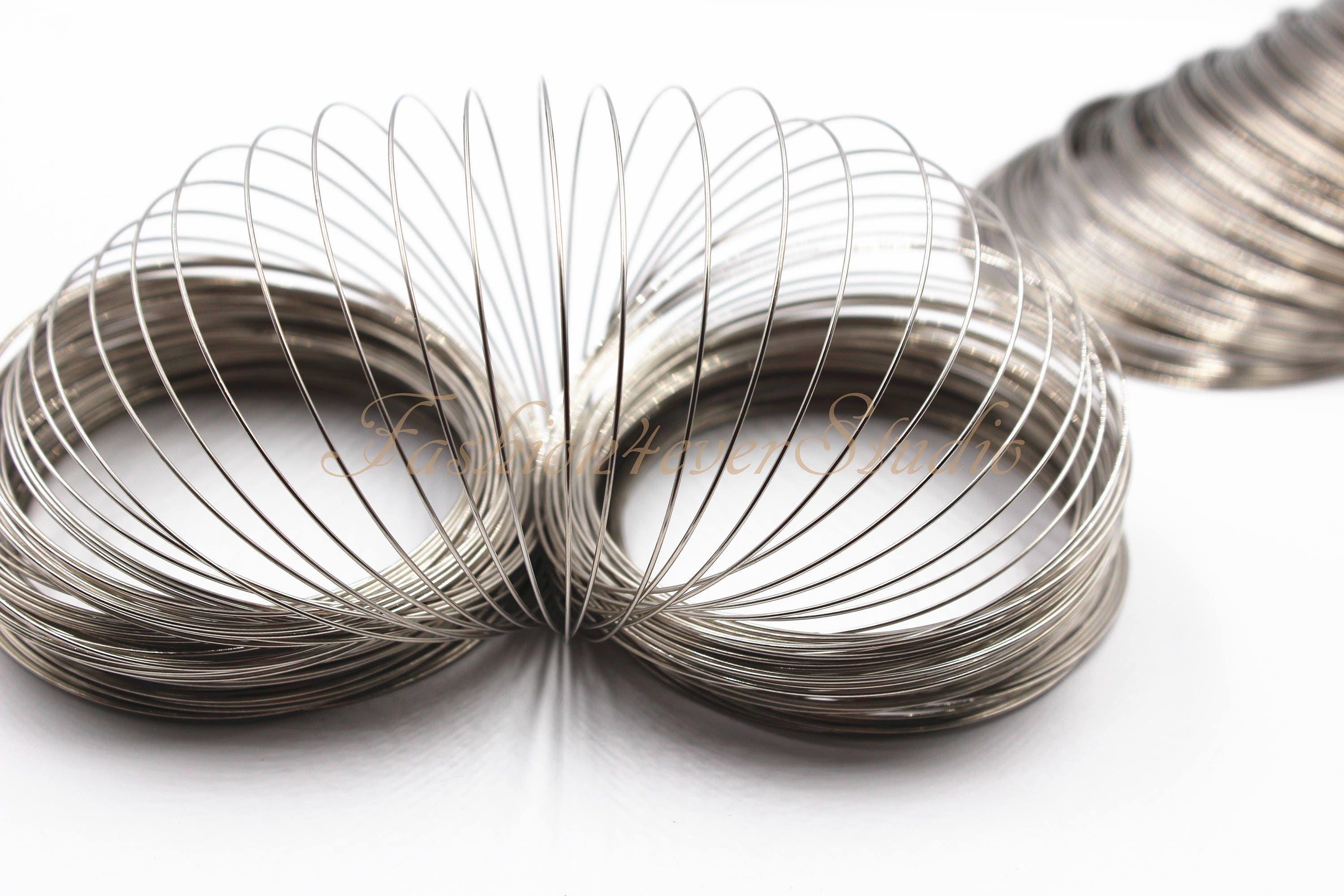 100 Loops 60 mm Diameter Stainless Steel Memory Wire Nickel