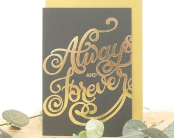 Always Forever card, Valentine's Day card, Romantic Valentine's card, Anniversary card, Card for boyfriend, Card for girlfriend, Love card