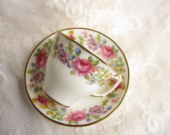 Old royal cup Swansea cup Flower cup Collection cup Wedding gift Baby birth gift for mother Handpainted cup saucer English tea set Christmas