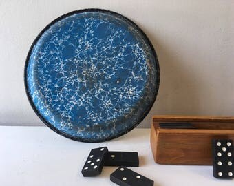 Vintage enamelware antique plates farmhouse decor farmhouse kitchen enamel plates white blue dish enamel vintage farmhouse wall decor