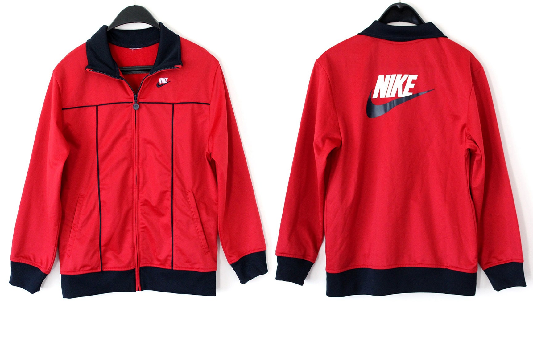 Vintage Nike Track Jacket 90s Nike Windbreaker Red Nike