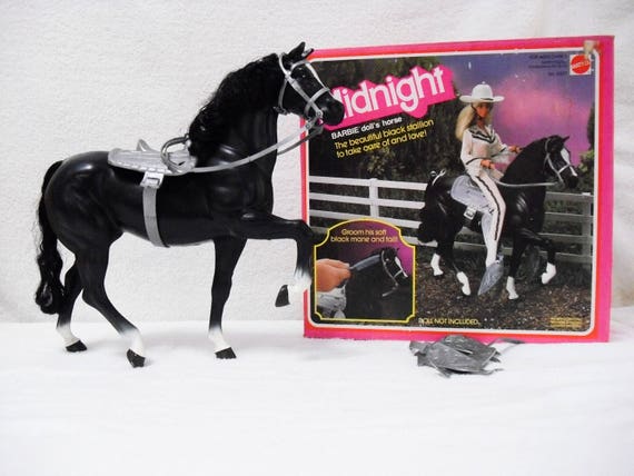 Barbie doll HORSE Midnight Black Stallion with Saddle Vintage