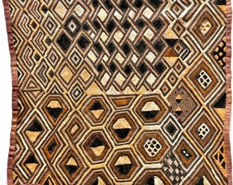 Vintage Kuba Cloth - African Textile - Ethnic Textile - African Wall Decor - KC866