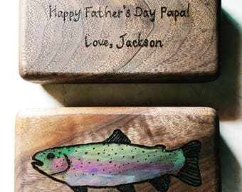 Fly Fishing, Fly Box, Fly Fishing Box, Gift for Fisherman, Fly Fish, Trout, Fly Storage, Outdoorsman, Gift for Him, Wood, Fishing Gift, Wood