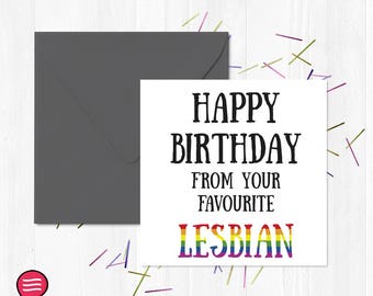 happy birthday to my favourite lesbian funny birthday card