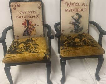 Alice in Wonderland dining room chair/ black high backed chair/ occasional chair/ carver chairs/ dining chair/ home decor/ gothic style/