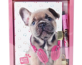 Secret diary with lock and pen in gift box DOG