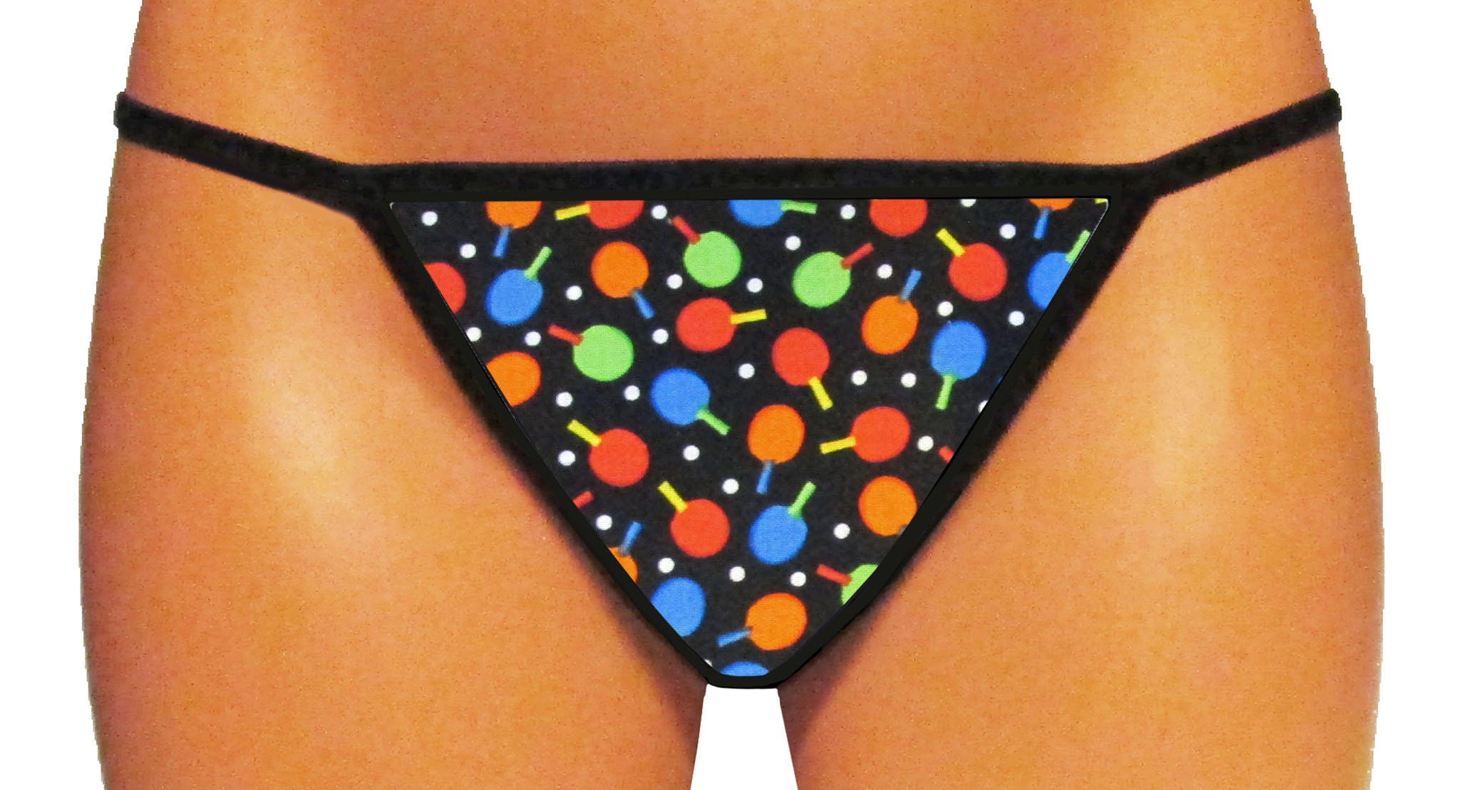 Ping Pong Paddles and Balls Thong/GString