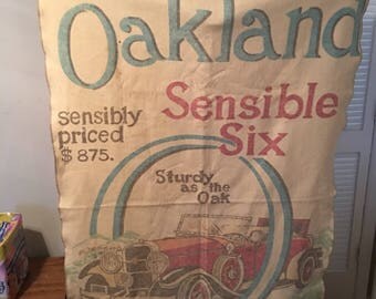 Vintage Oakland Sensible Six Car Advertisement Blanket