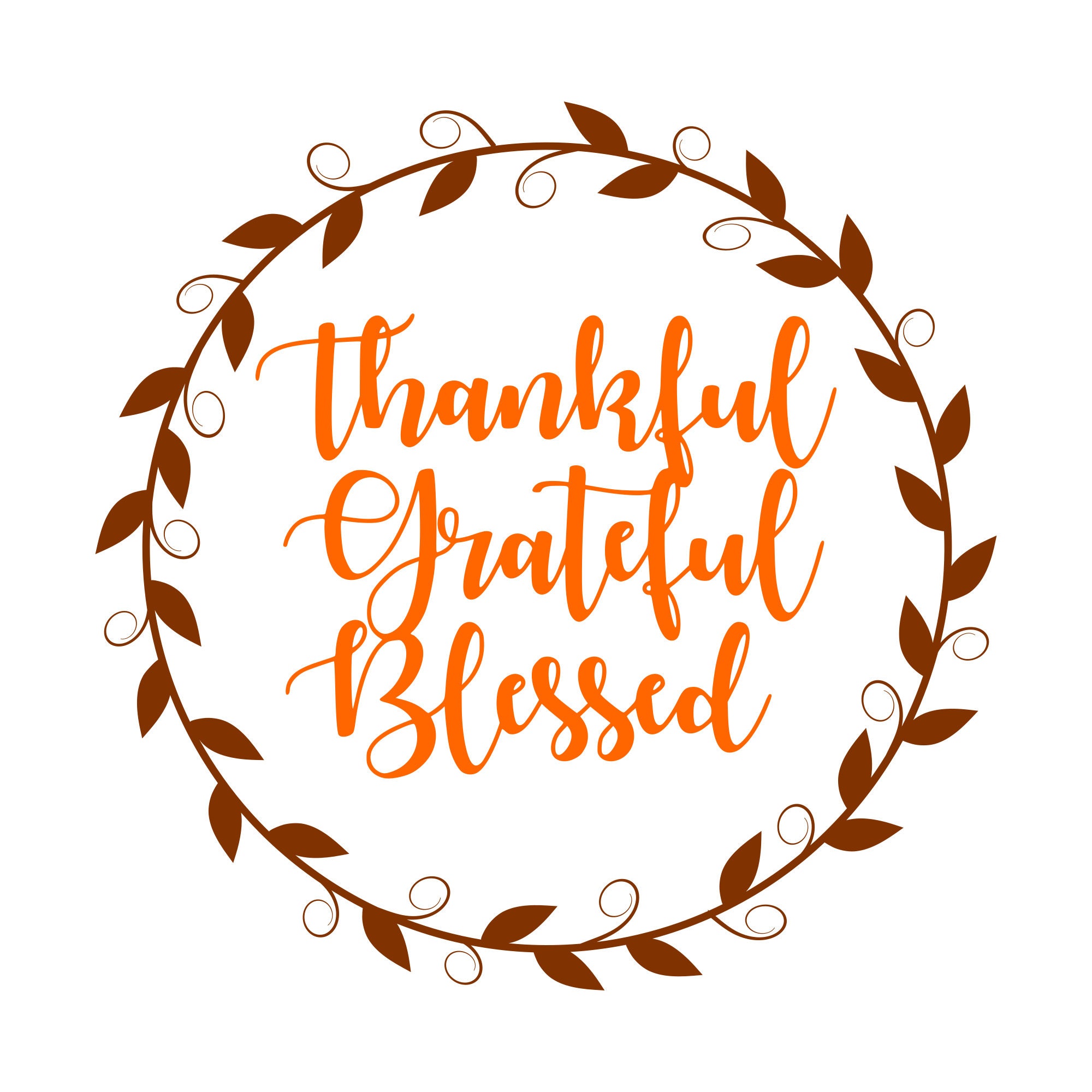 Download Thankful Grateful Blessed SVG Autumn SVG Fall SVG Thanksgiving