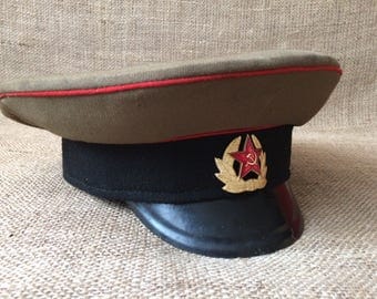 Soviet hat Army hat Military hat USSR hat Officer cap Soviet cap Russian cap Made in USSR Original cap Military collectable Soviet union