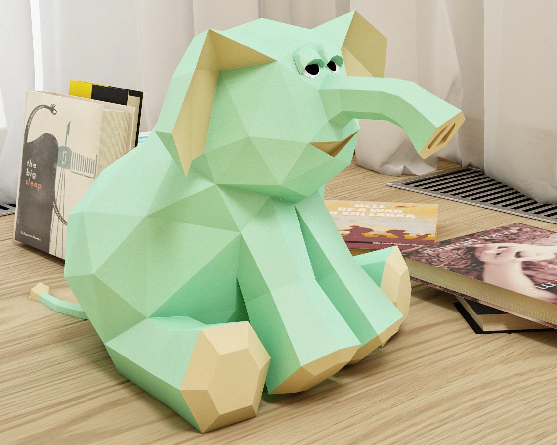 Papercraft Elephant 3D Paper Craft Toy DIY Paper Project