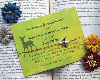 Snape and Lily Wish Bracelet, Wish Upon Your Wrist, Harry Potter Jewelry, Always Wish Bracelet, Harry Potter Gifts, Endless Love Gifts