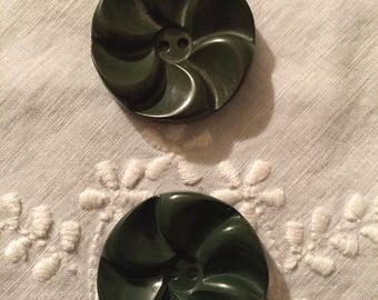 Green Bakelite Buttons Set/2