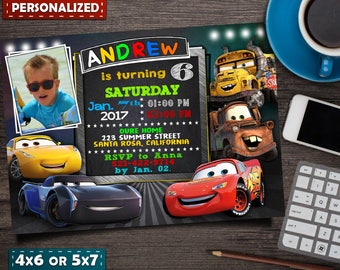 Disney Cars Birthday Invitation- Disney Cars Invitation- Disney Cars Birthday- Disney Cars Birthday Decorations- Disney Cars 3- Disney Cars