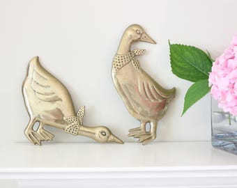 Vintage Brass Ready-to-Hang Ducks