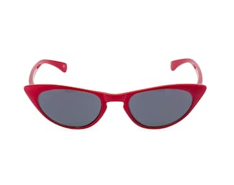 1950s 60s style CAT EYE sunglasses or sun readers NEW made to original vintage design 'Peggy'' Rockabilly Lipstick Red