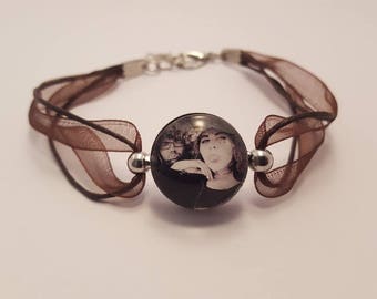 Chocolate button pressure, custom photo bracelet, cabochon