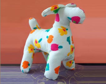 Art Toy Sculpture textile dog house flower