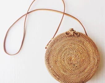 Etna Round Wicker Bag / Round Straw Bag/ Rattan Bag / Wicker Bag - instock! ships in 24-48 hours