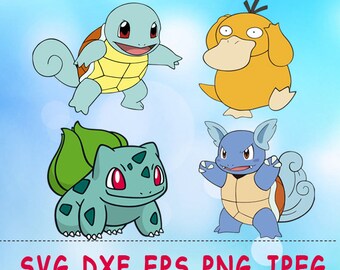 Pokemon SVG DXF Png Cut Vector Files Silhouette Studio Cameo Cricut Design Vinyl Decal Scrapbooking Stencil Birthday Party