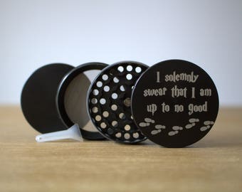 4 Piece Grinder - Harry Potter - I Solemnly Swear- Laser Engraved Herb Grinder