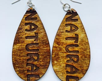 Natural 'Natural' Wood-Grain Earrings