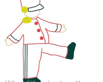 Toy Soldier vintage style machine embroidery design 3x2 size