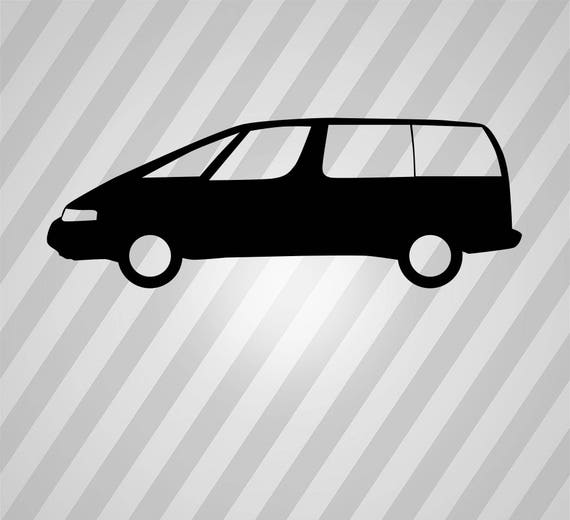 Van Car Silhouette Minivan Caravan - Svg Dxf Eps Silhouette Rld RDWorks ...