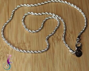Twisted A412 41cm silver plated chain necklace