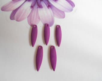 5 sequins drops enameled purple
