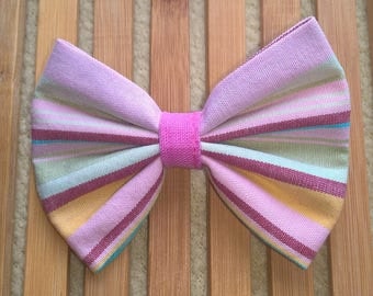 Hair bow - multicolored stripes