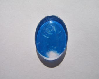Cabochon 18 X 13 mm oval with flower face image blue