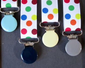 Clamp clip pacifier/strap round winter tones
