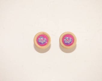 ROUND WOODEN "ŒILLETS" EARRINGS