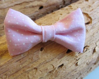 Hair clip pink dot Ribbon