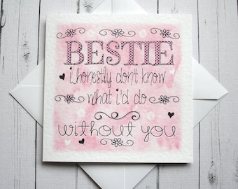 Best friend card bestie card birthday card valentines day