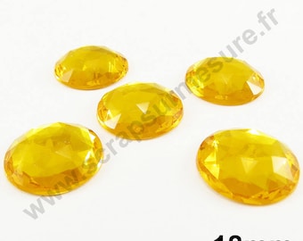 Paste rhinestone round - gold - 18mm - x 5pcs