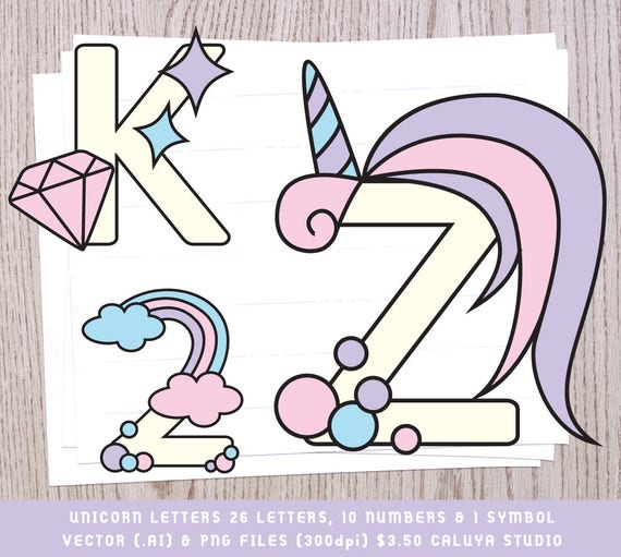 unicorn alphabet unicorn letters unicorn svg unicorn