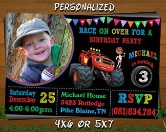 Blaze Birthday Invitation Printable, Blaze Invitation, Blaze Birthday Party Invites, Blaze and the Monster Machines