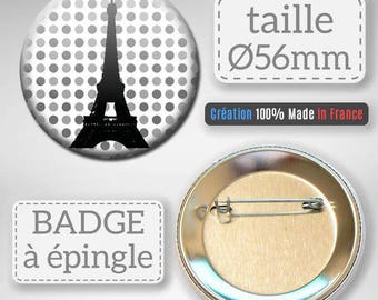Paris France Eiffel Tower Capital idea gift 56 mm badge