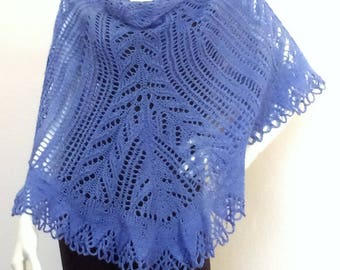 "Sky" knitted lace shawl