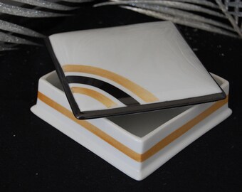 Small square porcelain box